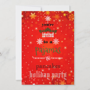 Invitation Pyjama de Noël et fête de famille des Pancakes