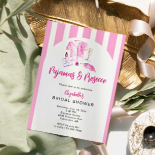 Invitation Pyjama et Prosecco Enterrement de Vie de Jeune Fil