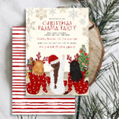 Invitation Pyjama moderne couleur rouge et blanche