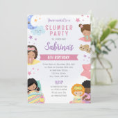 Invitation Pyjama Party Filles Oreillers  (Debout devant)