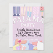 Invitation Pyjama Party Lavande (Dos)