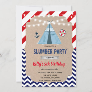Invitation Pyjama party nautique