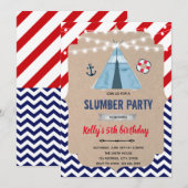 Invitation Pyjama party nautique (Devant / Derrière)