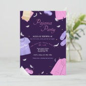 Invitation Pyjama Party pour Filles (Debout devant)