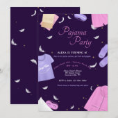 Invitation Pyjama Party pour Filles (Devant / Derrière)