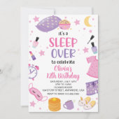 Invitation Pyjama party rose violet préado (Devant)