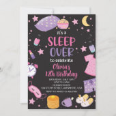 Invitation Pyjama party rose violet préado (Devant)