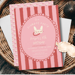 Invitation pyjama party veille d'anniversaire fille adolescen