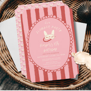 Invitation pyjama party veille d'anniversaire fille adolescen