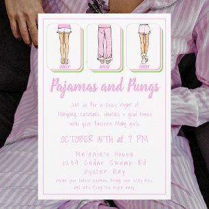 Invitation Pyjama & Pungs Mahjong Soirée Pyjama Filles