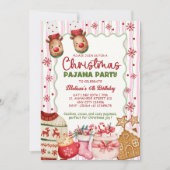 Invitation Pyjama rose confortable pour un anniversaire de No (Devant)