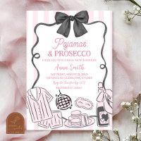 Pyjama rose et prosecco dessinés à la main de mani