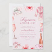 Invitation Pyjama Rose Pâle & Prosecco Pj's Enterrement de Vi (Devant)