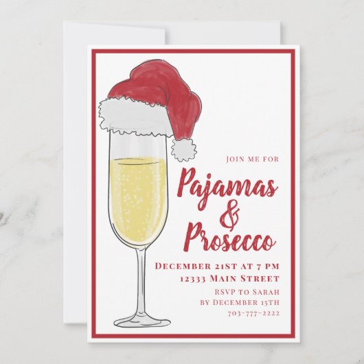 Invitation Pyjamas de fête de Noël et Procureur (Devant)