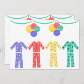 Invitation Pyjamas en partie de pyjama de rangée (Devant / Derrière)