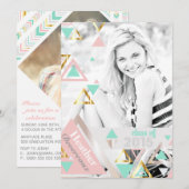 Invitation Pyramides d'or modernes 2015 Graduation photo seni (Devant / Derrière)