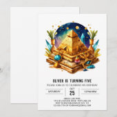 Invitation Pyramides égyptiennes élégantes à l'aquarelle Anni (Devant / Derrière)