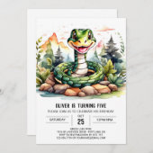 Invitation Python en ligne fête d'anniversaire pour enfants (Devant / Derrière)