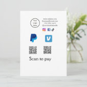 Invitation Q R code PayPal venmo scanner payer ajouter médias (Debout devant)