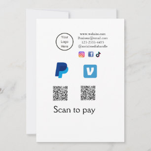 Invitation Q R code PayPal venmo scanner payer ajouter médias