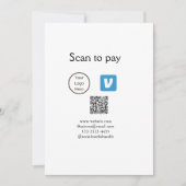 Invitation Q R code venmo scanner pour payer ajouter le logo (Devant)