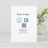 Invitation Q R code venmo scanner pour payer ajouter le logo (Debout devant)