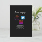 Invitation Q R code venmo scanner pour payer ajouter le logo  (Debout devant)