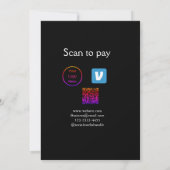 Invitation Q R code venmo scanner pour payer ajouter le logo  (Dos)
