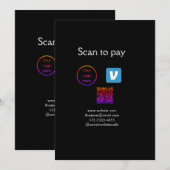 Invitation Q R code venmo scanner pour payer ajouter le logo  (Devant / Derrière)