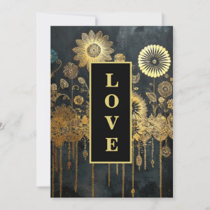 Invitation *~ QR 42 RSVP AR26 Gold Lace LOVE Mariage de luxe