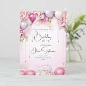 Invitation QR Anniversaire des nuances de Magenta (Debout devant)