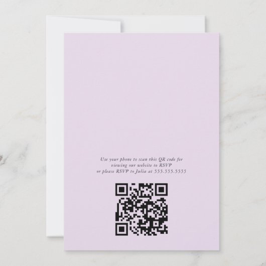 Invitation QR Anniversaire Lilac Floral et Ballons (Dos)