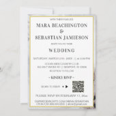 Invitation *~ QR AR26 Initiales Bouquet RSVP Vintage Wedding (Dos)