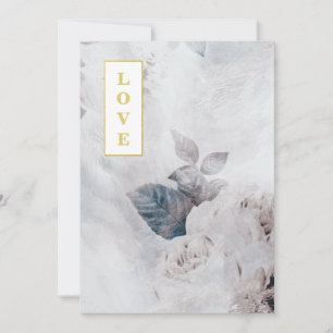 Invitation *~ QR AR26 LOVE Bouquet RSVP Vintage Wedding