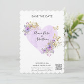 Invitation *~* QR Beurre coeur AR6 MARIAGE ENREGISTRER LA DAT (Debout devant)