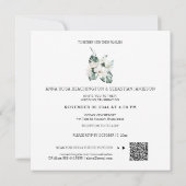 Invitation *~* QR blanc - RSVP Bouquets floraux AR15 Mariage (Dos)