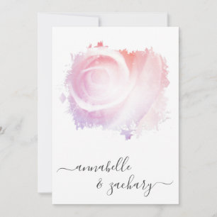 Invitation *~* QR Blush Rose RSVP AR8 Classic Mariage Inv.