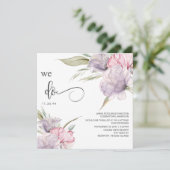 Invitation *~* QR Bouquets floraux AR15 RSVP PINK MARIAGE (Debout devant)