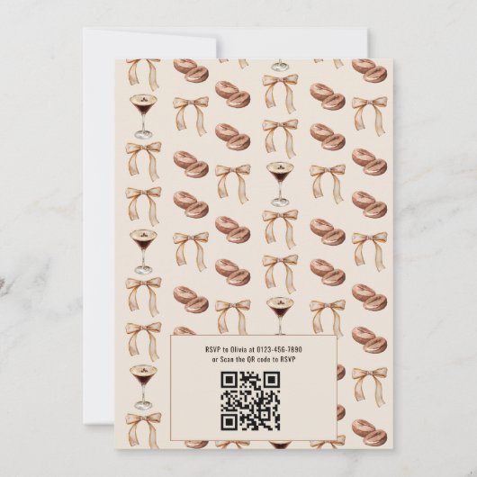 Invitation QR Code A Tini Bit Anniversaire Espresso Martini (Dos)