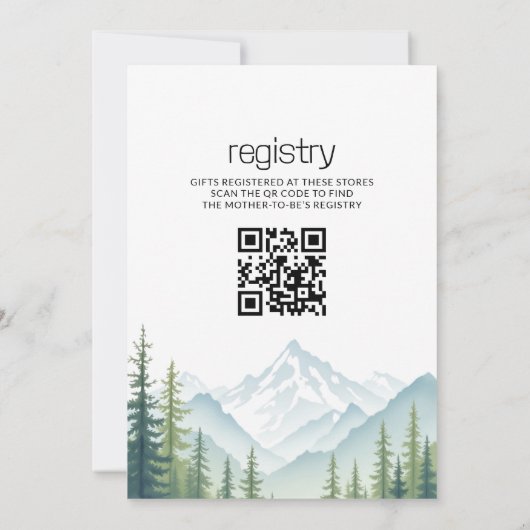 Invitation QR Code Adventure commence Baby shower de bois (Dos)