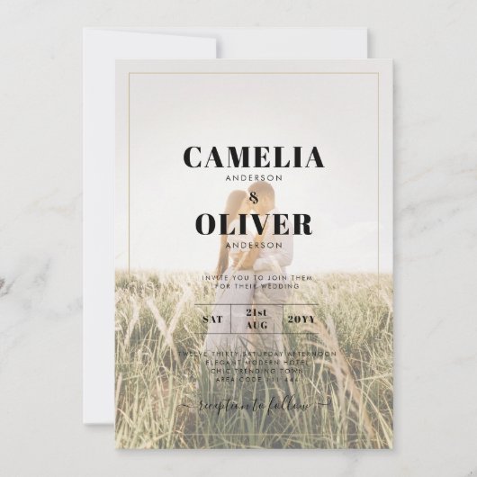 Invitation QR Code All-in-1 Rustique en terre cuite Mariage O (Devant)