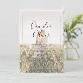 Invitation QR Code All-in-1 Rustique en terre cuite Mariage O (Debout devant)