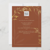 Invitation QR Code All-in-1 Rustique en terre cuite Mariage O (Dos)