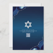 Invitation QR Code Bar Mitzvah Blue Galaxy Agate Script Bold (Dos)
