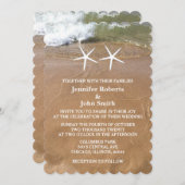 Invitation QR Code Beach Starfish Sandy Ocean Mariage (Devant / Derrière)