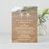 Invitation QR Code Beach Starfish Sandy Ocean Mariage (Debout devant)