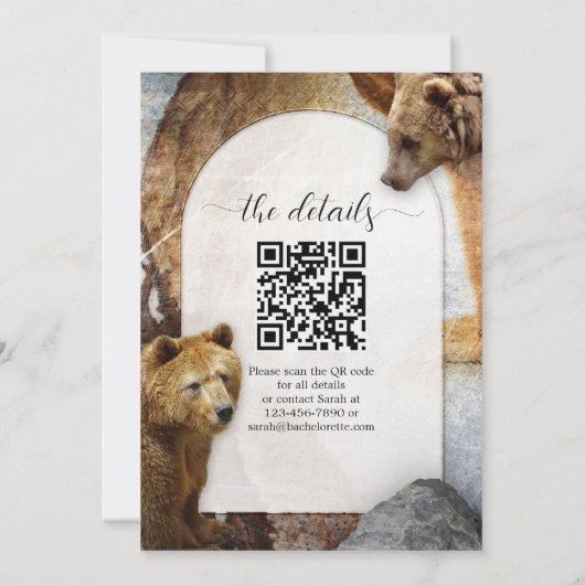 Invitation QR Code Bear Mountain Bachelorette Week-end (Dos)