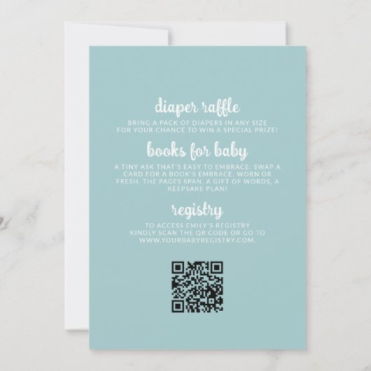 Invitation QR Code bébé à bord Surfboard Beach Shower Boy (Dos)