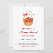 Invitation QR Code Berry Sweet Strawberry Girl Baby Shower (Devant)