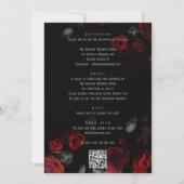 Invitation QR Code Black and Red Floral All in One Wedding (Dos)